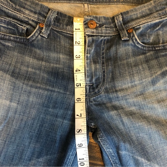 7 For All Mankind Women’s 27 Flare Jeans Light Wash Denim Boho Festival Stretch - Picture 9 of 16